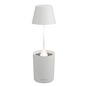 Preview: Sompex PEEKY white rechargeable table lamp with charging base, front view