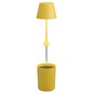 Preview: Yellow Sompex PEEKY table lamp with removable metal soil spike above charging base