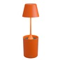 Preview: Sompex PEEKY orange rechargeable table lamp with charging base, front view