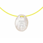 Preview: Sorbet Island necklace, Mother of Pearl, Pendant Cord neon yellow, Wording SWIM OR SINK pendant