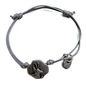 Preview: S Punkt Spangemacher graues Kordelarmband mit Gamsbock aus versilbertem Zinkguss