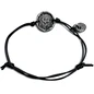 Preview: S Punkt Spangemacher schwarzes Kordelarmband mit rundem Hirschemblem