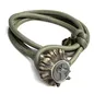 Preview: Grünes Rehrose Wickelarmband von S Punkt Spangemacher mit Rehbock, Seitenansicht
