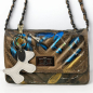 Preview: rixi Gronau Bag Charm Taschenanhaenger Woofy Leder hellblau style