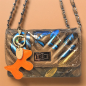 Preview: rixi Gronau Bag Charm Taschenanhaenger Woofy Leder orange style