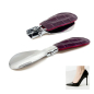 Preview: Trixi Gronau travel shoehorn, Cedric, stainless steel, leather Dakar purple, style