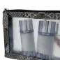 Preview: Detailaufnahme der Janice Boarding Bag mit grauem Schlangenleder, Reißverschluss und transparenter Oberfläche, Trixi Gronau