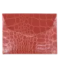 Preview: TRIXI GRONAU TESSA Croco orange mini envelope with glossy crocodile-style embossing