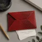 Preview: Trixi Gronau, MIRA, mini envelope for businesscards, salmon leather red, style
