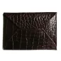 Preview: Trixi Gronau, MIRA, mini envelope for businesscards, calfskin crocodile pattern bordeaux