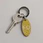 Preview: Trixi Gronau leather key fob Urbany Dakar, Croco embossing lemon, embossing copper, schluessel