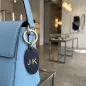 Preview: Trixi Gronau leather key fob Urbany Tejus Lizzard embossing blue, style bag
