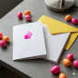 Preview: Trixi Gronau • Osterkarte Hase Neon pink, weiße Karte, Heißfolienprägung,, style