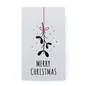 Preview: TRIXI GRONAU Mini-Weihnachtskarte Mistletoe Merry Christmas mit Mistelzweig, roter Schleife und schwarzer Schrift