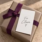 Preview: Naturweiße Rückseite der TRIXI GRONAU Mini-Weihnachtskarte mit handschriftlichem Beispiel Für Clara