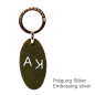 Preview: Trixi Gronau leather key fob Urbany Tejus Lizzard embossing olive, embossing silver