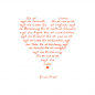 Preview: Bild auf Leinwand Liebesgedicht weiss, SDruck orange