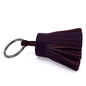 Preview: Trixi Gronau key fob leather tassel LOTTA aubergine lying, side view