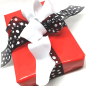Preview: Geschenkband, schwarz, weisse Punkte, style
