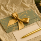 Preview: Gift Envelope Festiva green with gold hot foil stamping, style