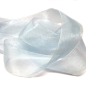 Preview: Geschenkband Organza transparent in hellblau und Webkante