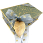 Preview: Gift ribbon, Snowin, sea blue with gold stars, with a goift box