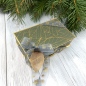 Preview: Gift ribbon, Snowin, sea blue with gold stars, style