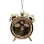 Preview: Back of Vondels gold glass alarm clock ornament with shiny finish and glitter details