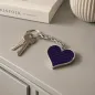 Preview: a cuckoo moment, key fob Heart, ptython leather purple , style