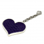 Preview: a cuckoo moment, key fob Heart, ptython leather purple , detail