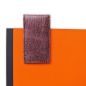 Preview: FIN, Leather Clip for money or recipes in lizard pattern aubergine