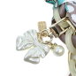 Preview: I-Conically- eyeglass chain Vogue turquoise,  detail ribbon charm