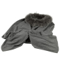 Preview: Poncho knitted new wool, finnraccoon, grey, Inochi