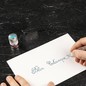 Preview: Handschrift mit Jacques Herbin Bleu Calanque Tinte und Glasfeder auf weißem Papier