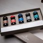 Preview: Jacques Herbin ink set 1670 opened, showing five glass bottles