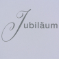 Preview: Jubiläumkarte Druck grau, Quadratisch, Detail