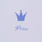 Preview: Trixi Gronau  Prinz Babykarte mit Swarovski Elements blau Farbe Offsetdruck blau Detail Krone