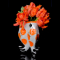 Preview: Reichenbach Porzellanvase, Koikoi, dotted orange, Design Paola Navone, side