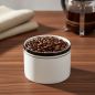 Preview: Reichenbach BLACK & WHITE small bowl with espresso beans on walnut wood