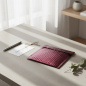 Preview: SNAZZY BAG padded bubble-mailer envelope aubergine glossy metallic foil on modern pale grey desk with silver pen, handwritten white card, eucalyptus and twine bow in Scandinavian atelier