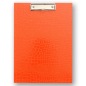 Preview: Clipboard A4 in Croco-Optik orange mit Klemm Mechanik