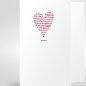 Preview: Trixi Gronau • Erich Fried Gedicht  Hochzeitskarte, Farbe weiss, Druck rot, Detail