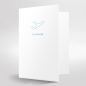 Preview: Trixi Gronau Grusskarte weiss B6 FLY WITH ME Greeting in blau