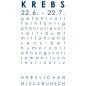 Preview: Sternzeichenkarte Krebs Druck blau, Detail
