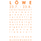 Preview: Sternzeichenkarte Löwe Druck orange, Detail