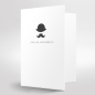 Preview: Trixi Gronau Grusskarte weiss B6 zum Vatertag, Druck schwarz, Bowler, Mustache