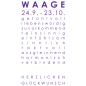 Preview: Sternzeichenkarte Waage Druck lila, Detail