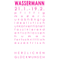 Preview: Sternzeichenkarte Wassermann Druck pink, Detail