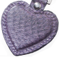 Preview: Key Chain, salmon leather, heart-shaped, lilac, Trixi Gronau, detail