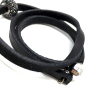 Preview: Uli Schneider black leather straß bracelet with black Swarovski Bead and magnetic closure, detail